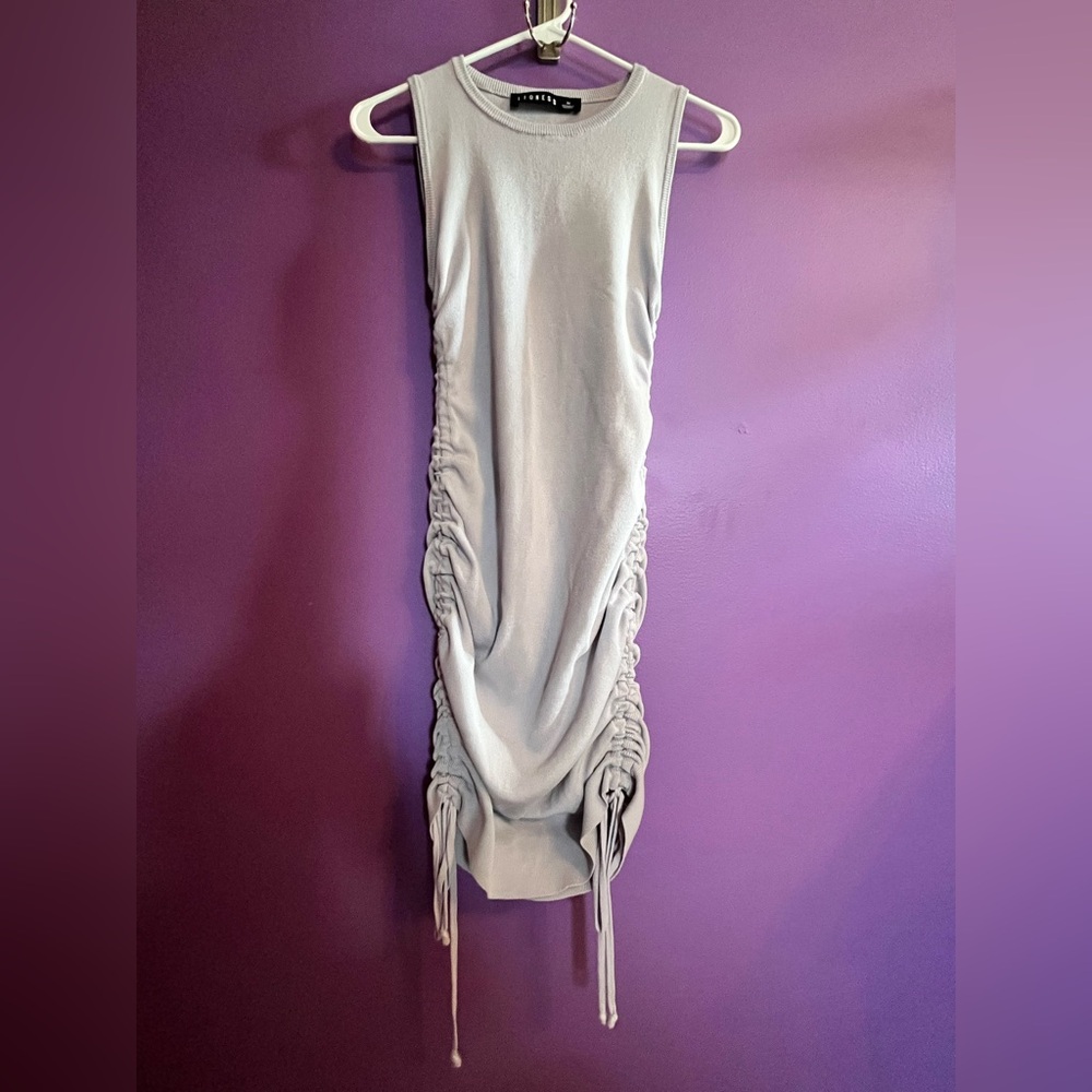Princess Polly Light Blue Grey Mini Dress